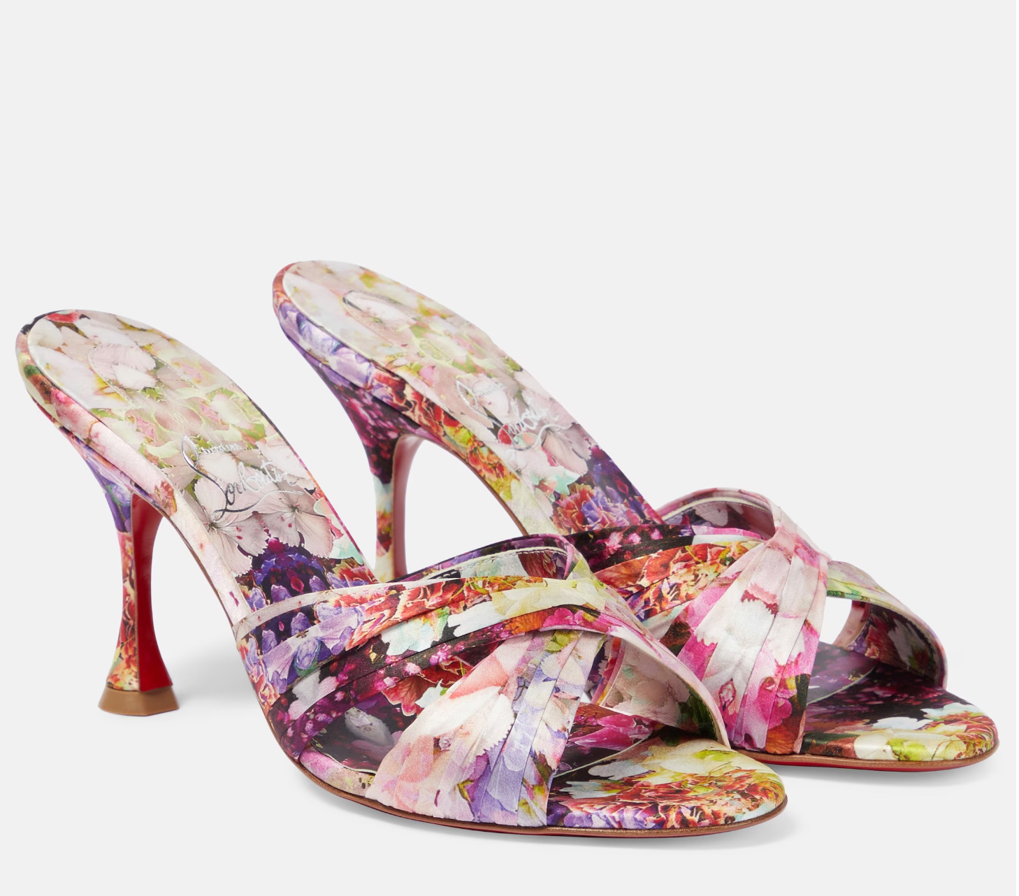 Nicol Is Back floral silk satin sandals